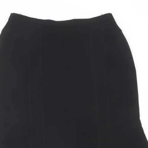 Eastex Womens Black Polyester Swing Skirt Size 14 Zip
