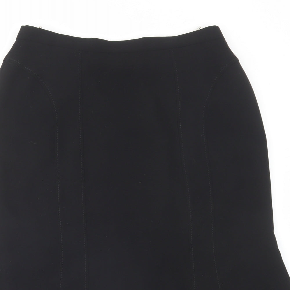Eastex Womens Black Polyester Swing Skirt Size 14 Zip