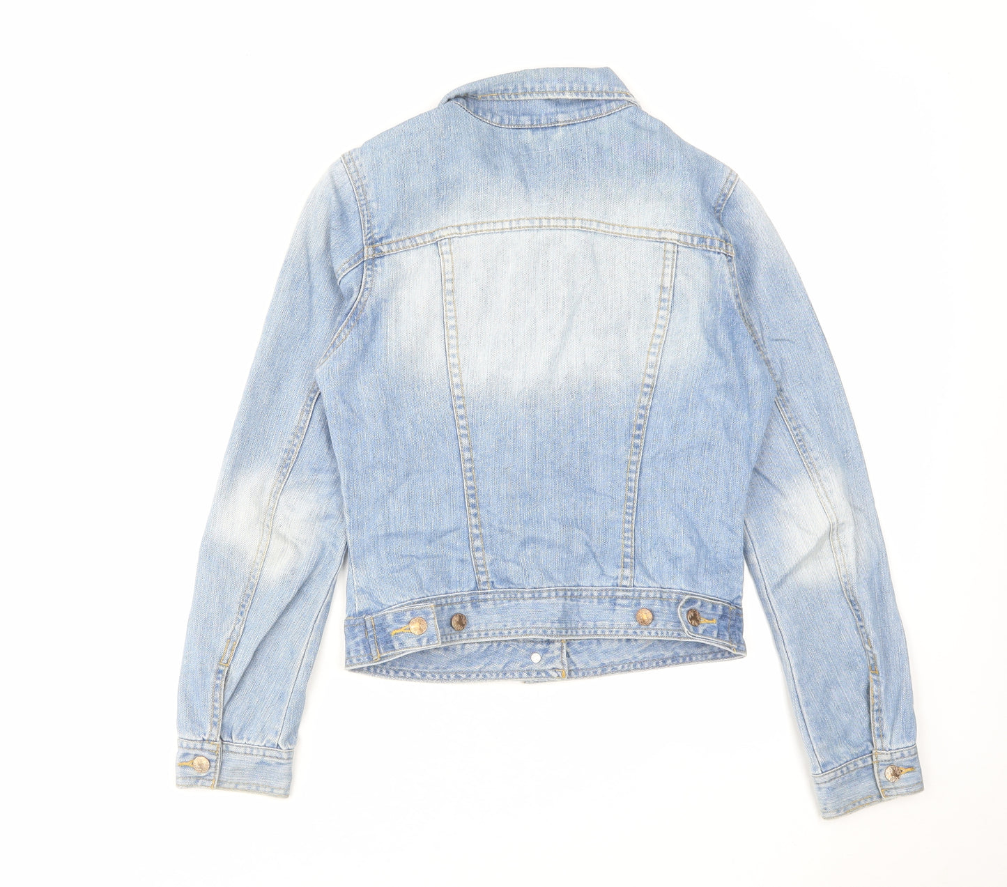 Denim & Co. Womens Blue Jacket Size 8 Button