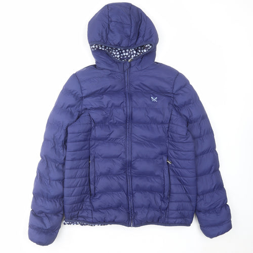 Crew Clothing Womens Blue Quilted Jacket Size 12 Zip