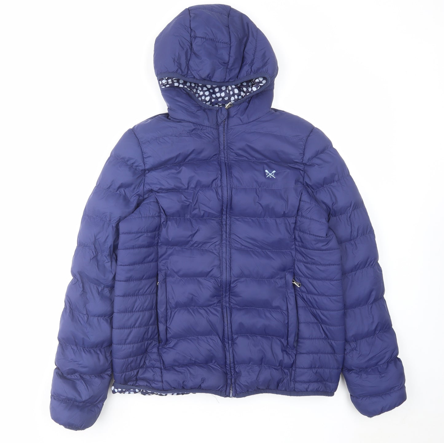 Crew Clothing Womens Blue Quilted Jacket Size 12 Zip