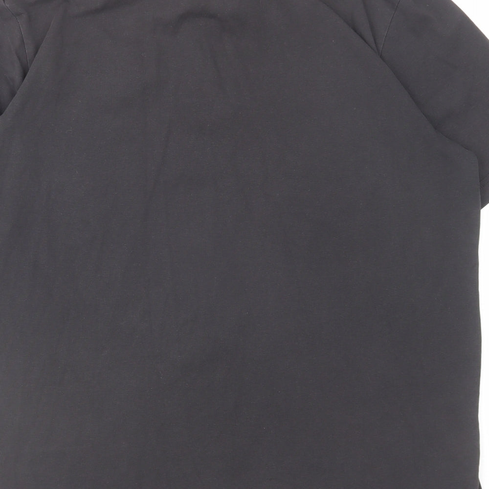 adidas Mens Grey Cotton Polo Size L Collared Button - Crusaders