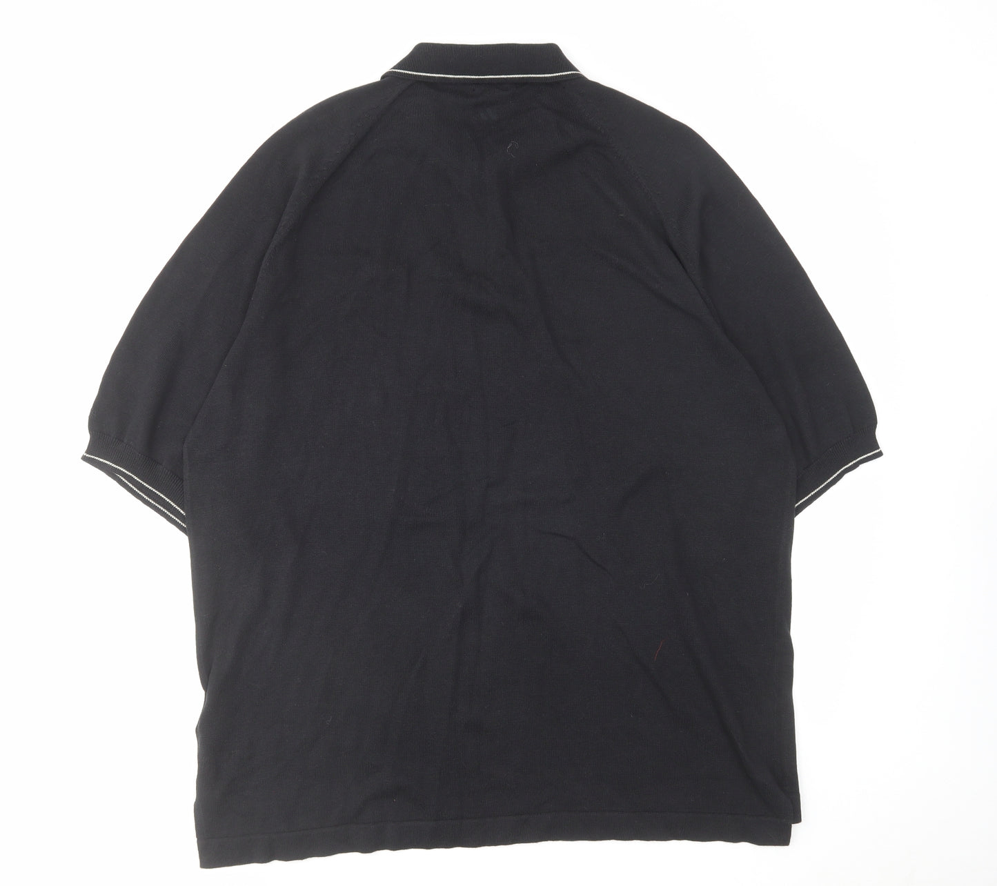 adidas Mens Black Cotton Polo Size XL Collared Button