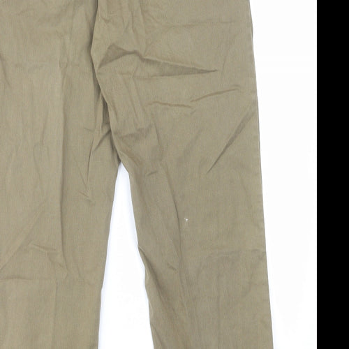 Emidio Tucci Mens Green Cotton Chino Trousers Size 34 in L28 in Regular Zip