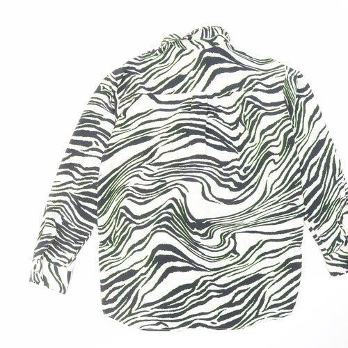 River Island Womens Multicoloured Animal Print Polyester Basic Button-Up Size 8 Collared