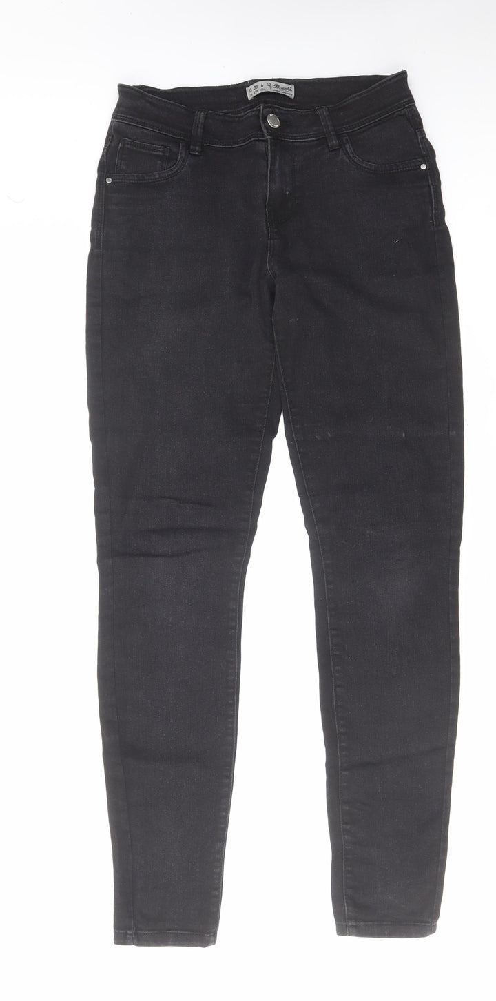 Denim & Co. Womens Black Cotton Skinny Jeans Size 10 L30 in Regular Zip