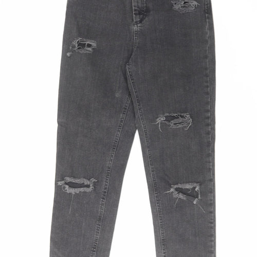 ASOS Womens Grey Cotton Tapered Jeans Size 26 in L32 in Regular Zip