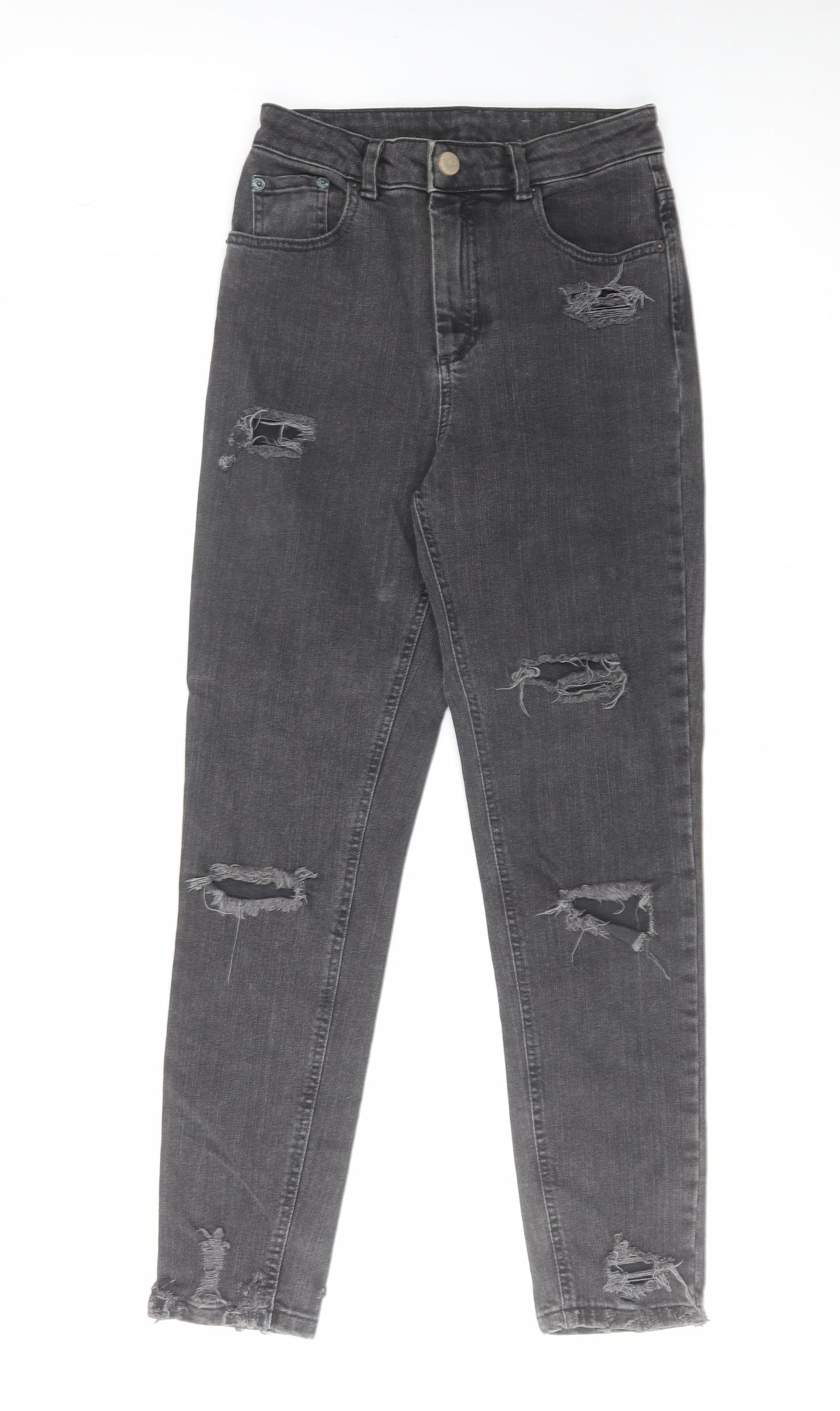 ASOS Womens Grey Cotton Tapered Jeans Size 26 in L32 in Regular Zip
