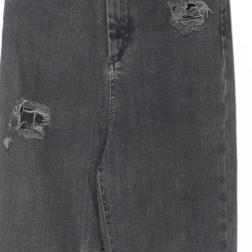 ASOS Womens Grey Cotton Tapered Jeans Size 26 in L32 in Regular Zip