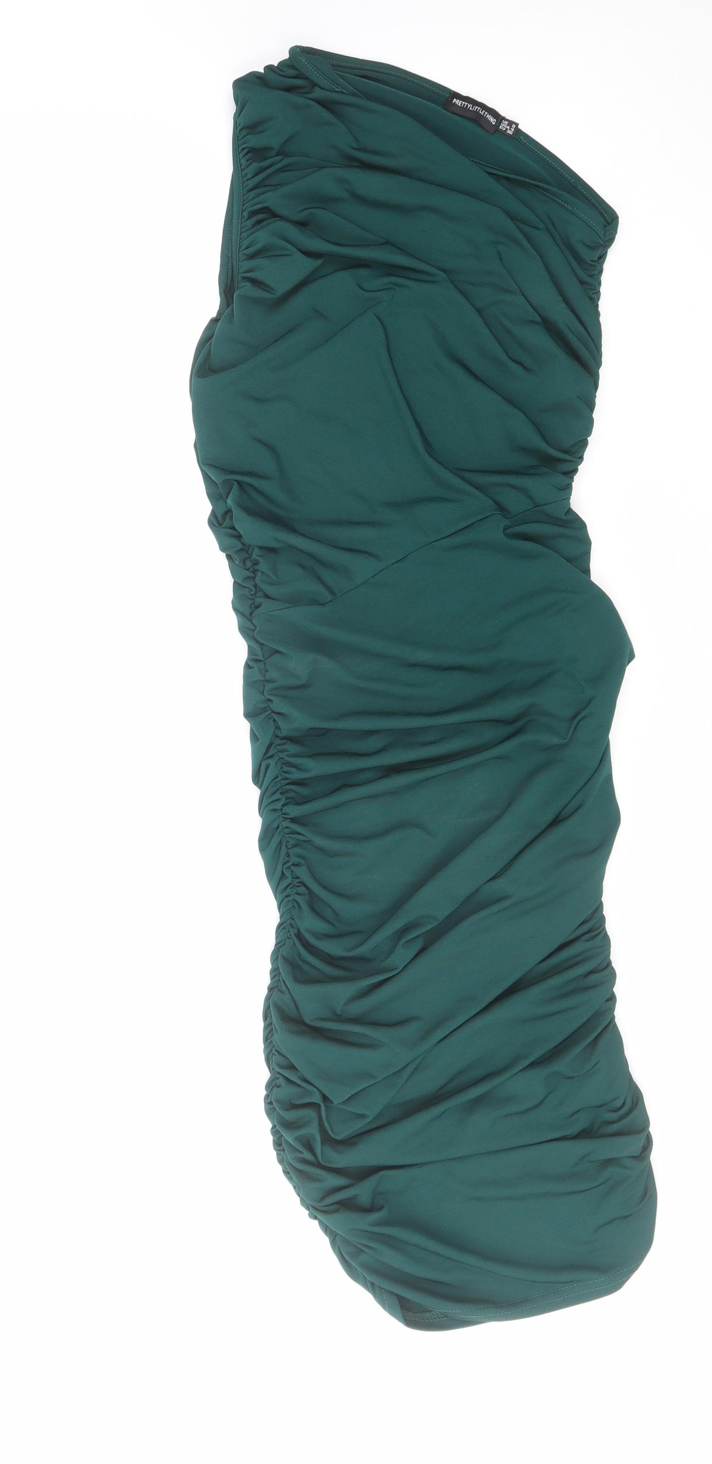 PRETTYLITTLETHING Womens Green Polyester Bodycon Size 8 Off the Shoulder Pullover