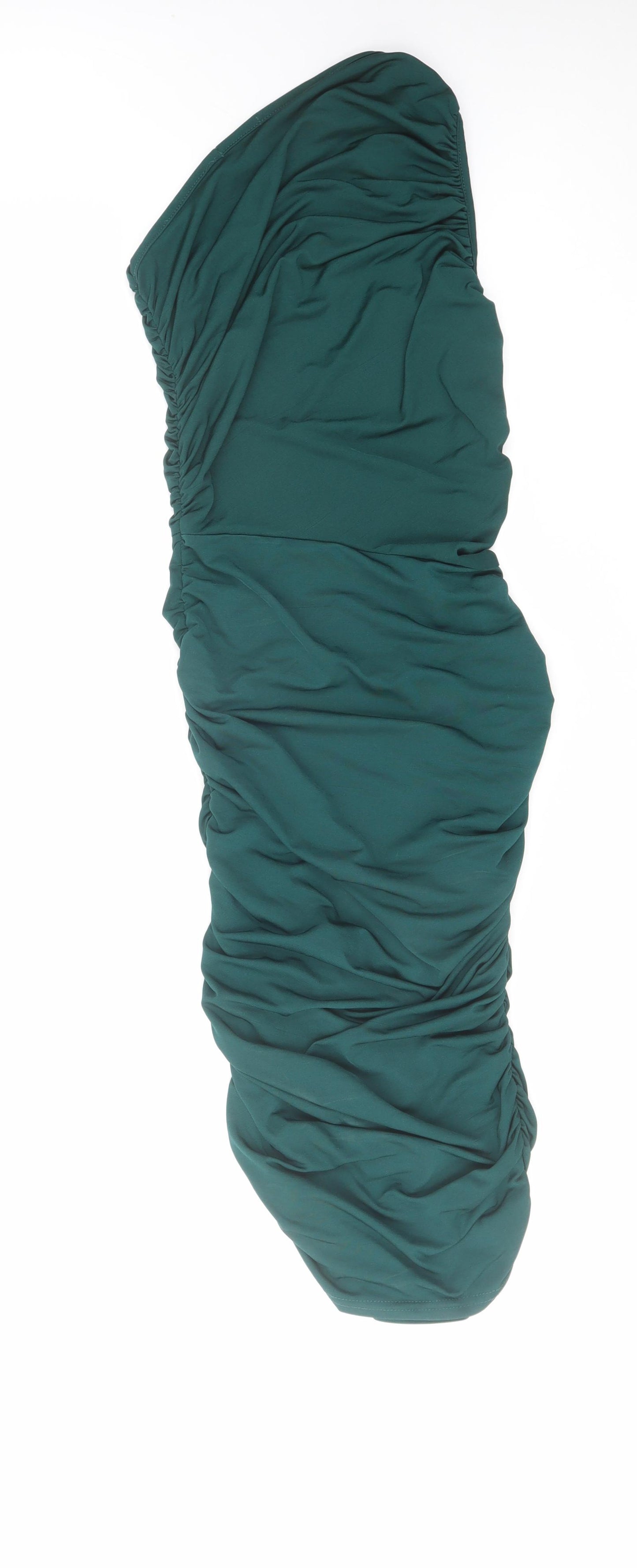 PRETTYLITTLETHING Womens Green Polyester Bodycon Size 8 Off the Shoulder Pullover