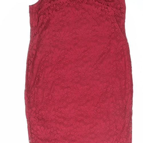 So Fabulous Womens Red Polyester Shift Size 18 Round Neck Pullover