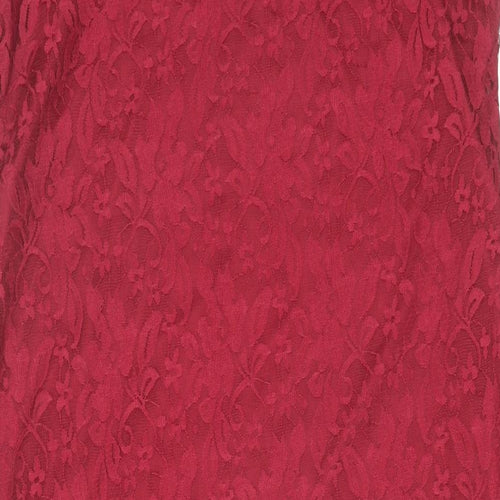 So Fabulous Womens Red Polyester Shift Size 18 Round Neck Pullover