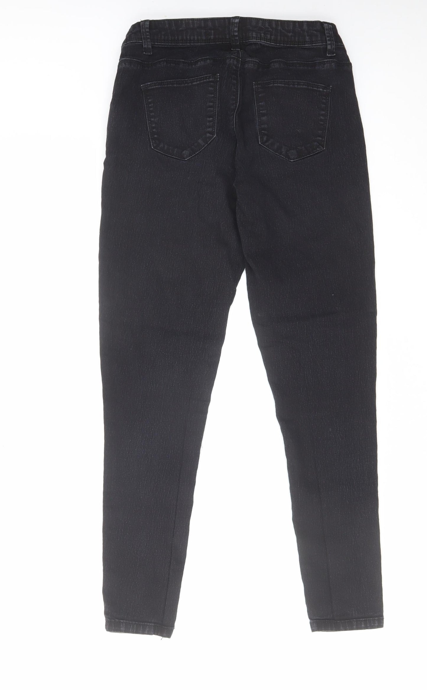 Denim & Co. Womens Black Cotton Skinny Jeans Size 10 L26 in Regular Zip