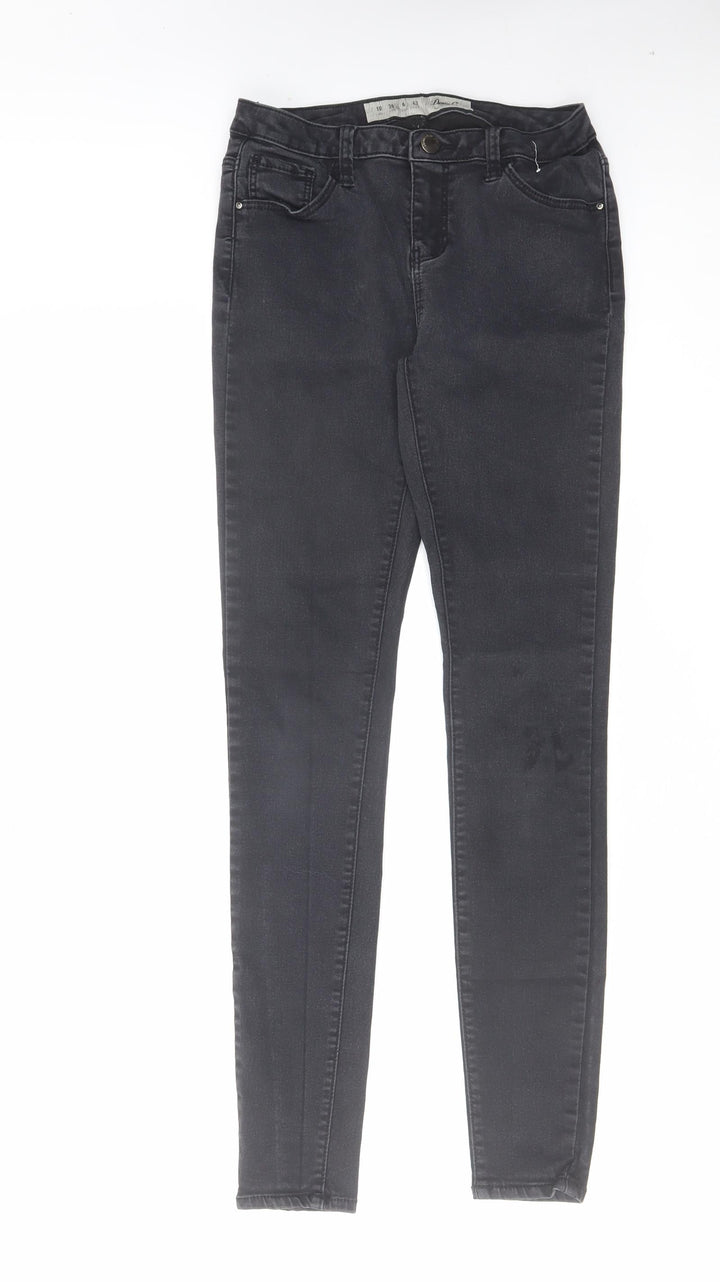 Denim & Co. Womens Black Cotton Skinny Jeans Size 10 L28 in Regular Zip