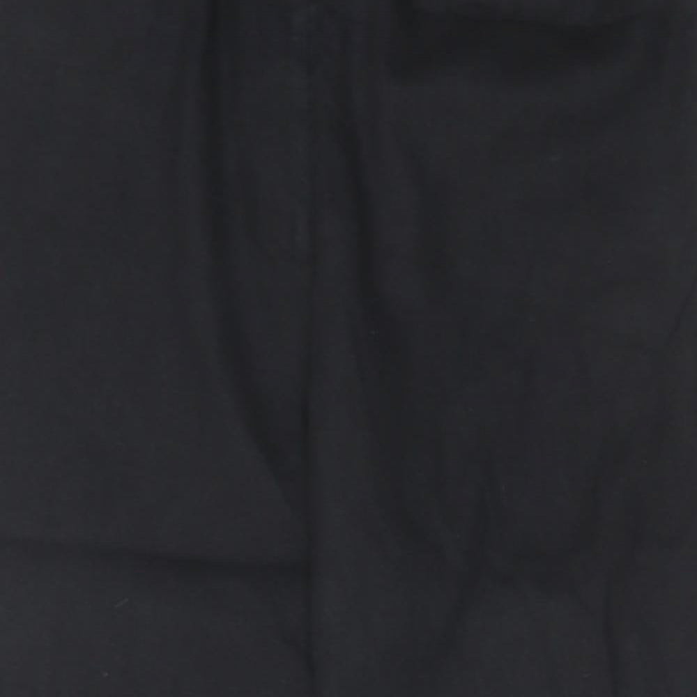 Jennifer & Grace Womens Black Linen Cropped Trousers Size 18 L25 in Regular Hook & Eye