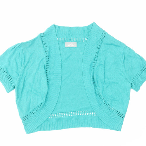 Warehouse Womens Green V-Neck Viscose Cardigan Jumper Size L - Cropped