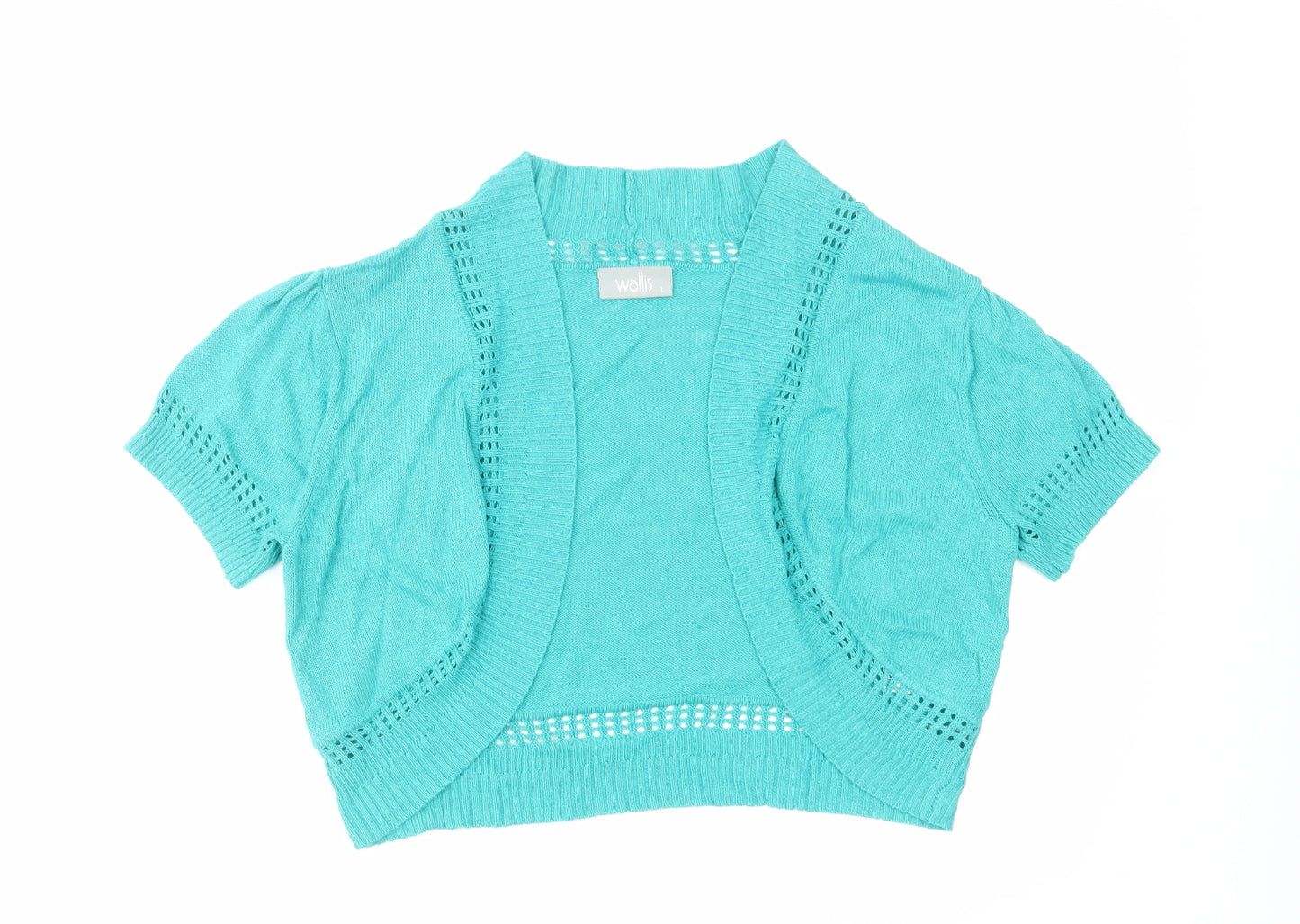 Warehouse Womens Green V-Neck Viscose Cardigan Jumper Size L - Cropped