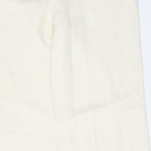 Kaliko Womens Ivory Silk Trousers Size 12 L30 in Regular Zip