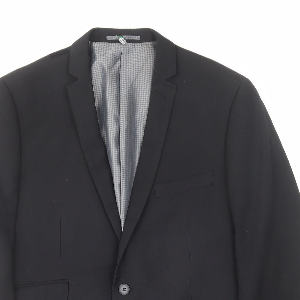 Ben Sherman Mens Black Polyester Jacket Suit Jacket Size 40 Regular