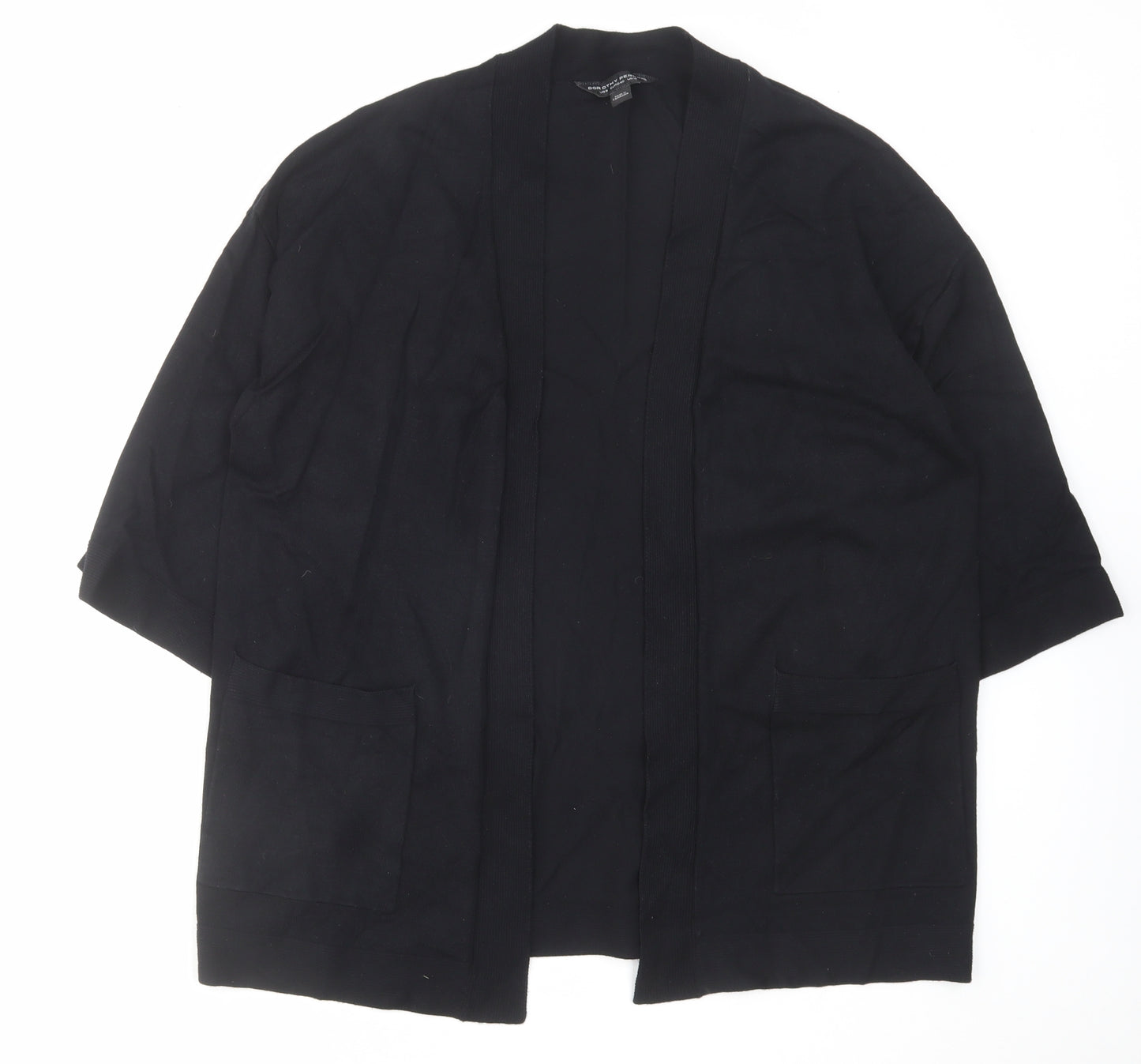 Dorothy Perkins Womens Black V-Neck Viscose Cardigan Jumper Size 12