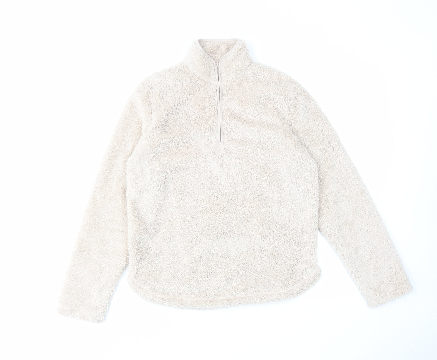 H&M Womens Beige Polyester Pullover Sweatshirt Size XS Zip