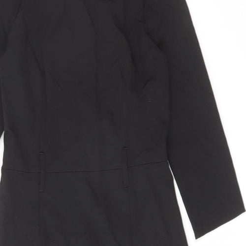 Warehouse Womens Black Polyester Trapeze & Swing Size 12 Round Neck Zip