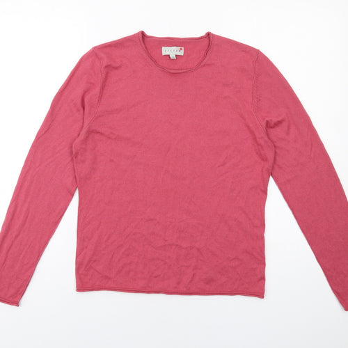 Jigsaw Womens Pink Round Neck Silk Pullover Jumper Size L