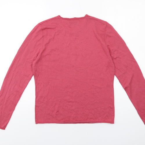 Jigsaw Womens Pink Round Neck Silk Pullover Jumper Size L