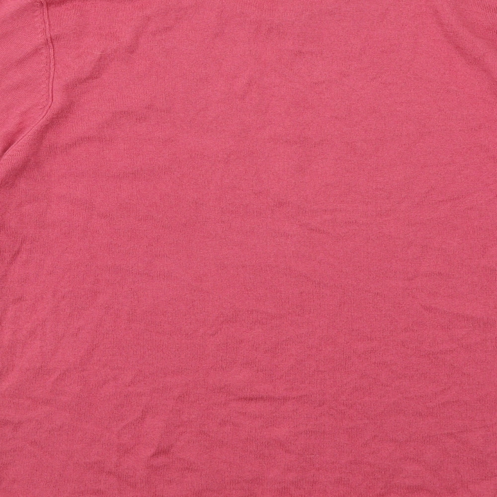 Jigsaw Womens Pink Round Neck Silk Pullover Jumper Size L