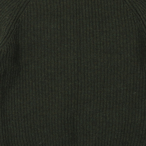 Joseph Turner Mens Green Round Neck Wool Pullover Jumper Size M Long Sleeve