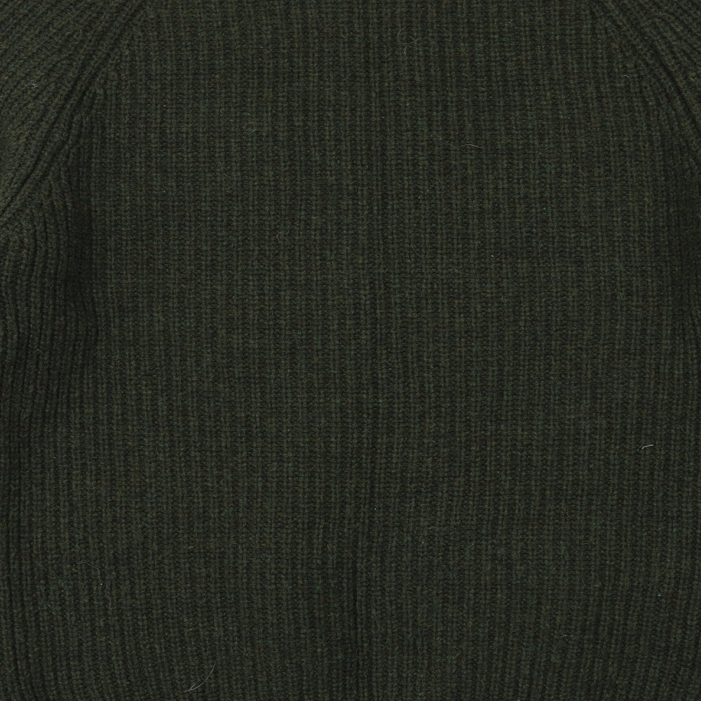 Joseph Turner Mens Green Round Neck Wool Pullover Jumper Size M Long Sleeve