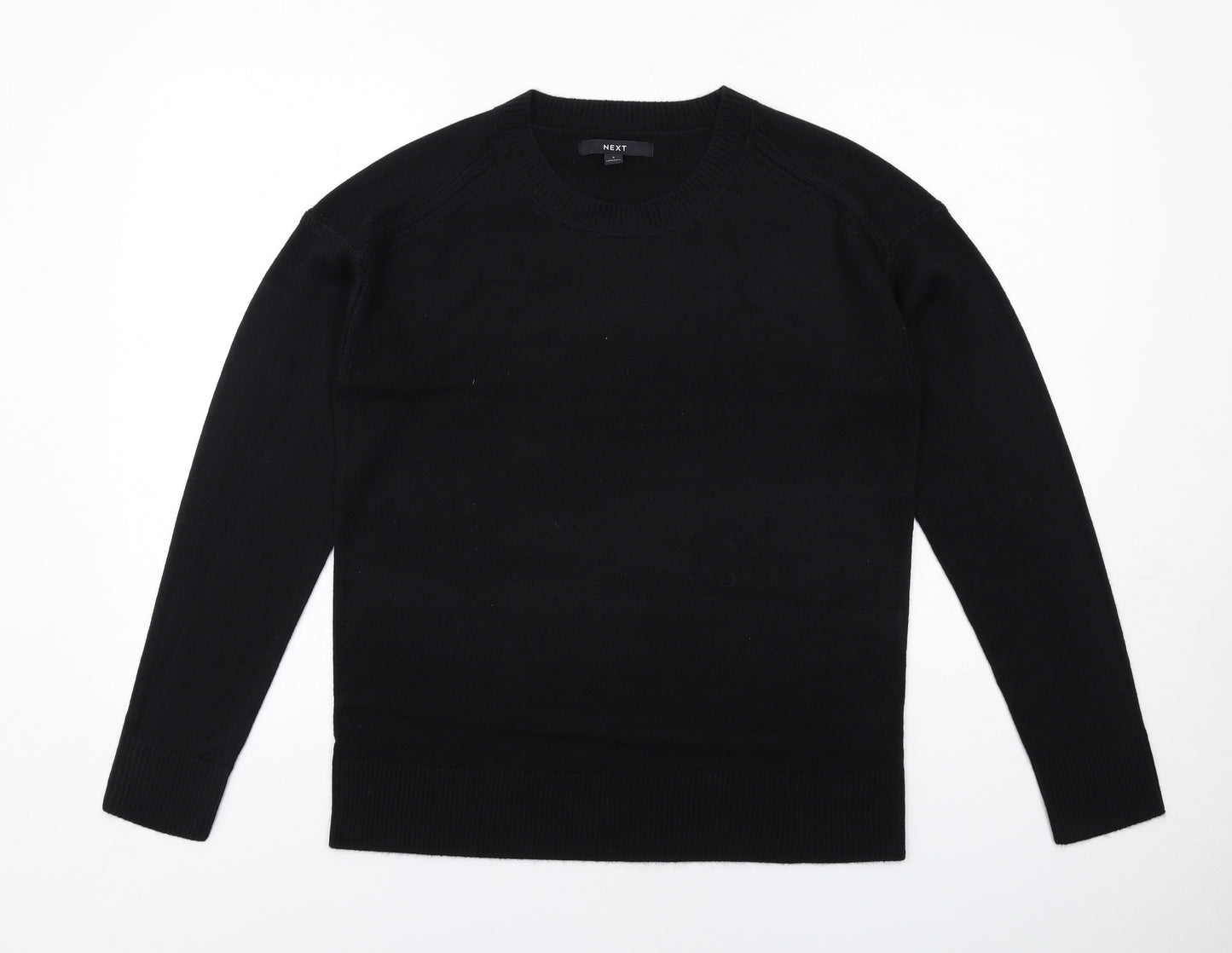 NEXT Womens Black Round Neck Acrylic Pullover Jumper Size S