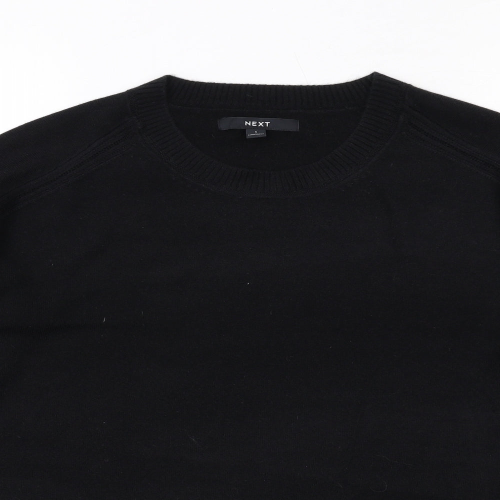 NEXT Womens Black Round Neck Acrylic Pullover Jumper Size S