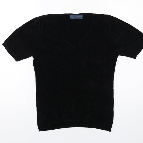 Debenhams Womens Black V-Neck Viscose Pullover Jumper Size 12