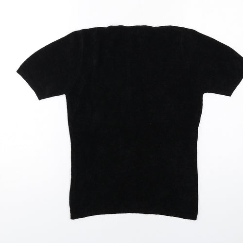 Debenhams Womens Black V-Neck Viscose Pullover Jumper Size 12