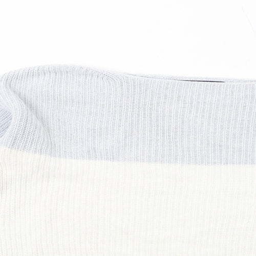 Marks and Spencer Womens Blue Boat Neck Cotton Pullover Jumper Size M