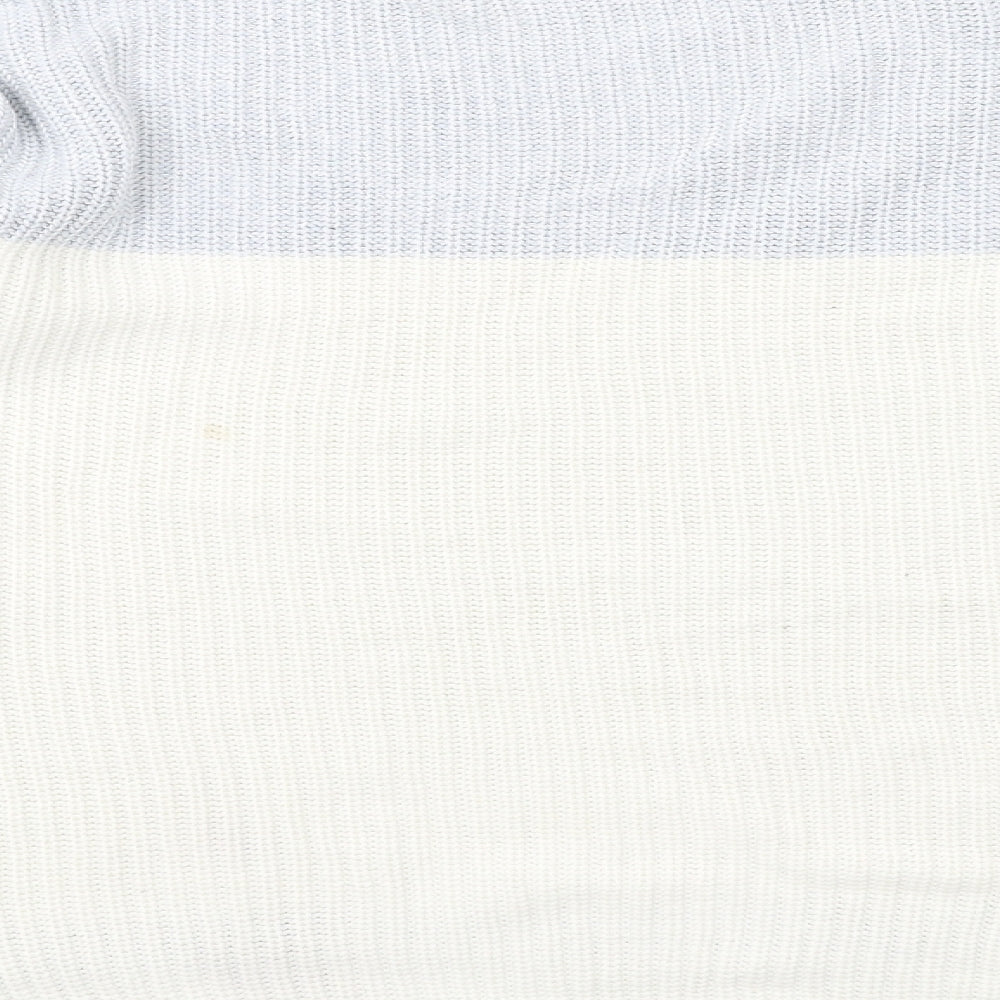 Marks and Spencer Womens Blue Boat Neck Cotton Pullover Jumper Size M