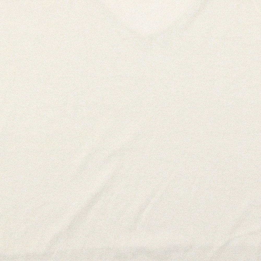 Bonmarché Womens Beige V-Neck Viscose Pullover Jumper Size 16