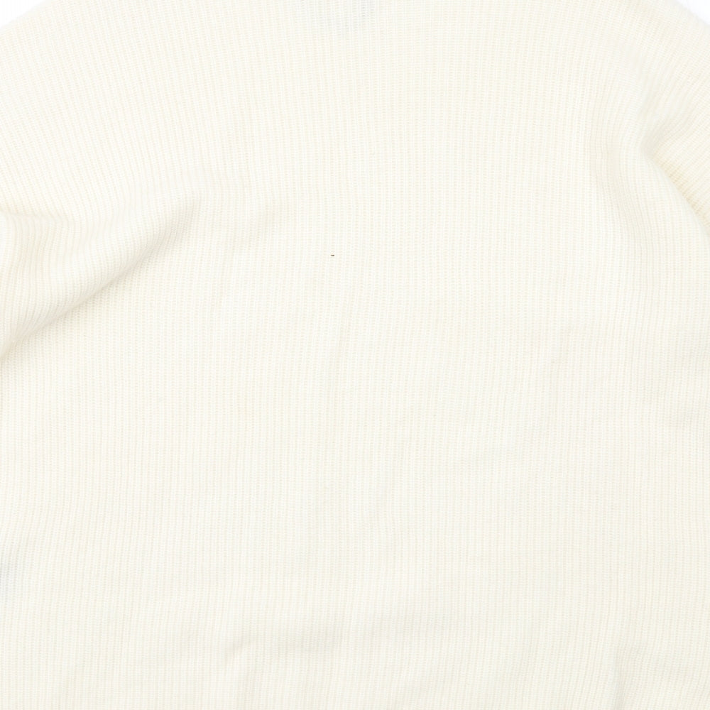 Autograph Womens Ivory High Neck Wool Pullover Jumper Size L