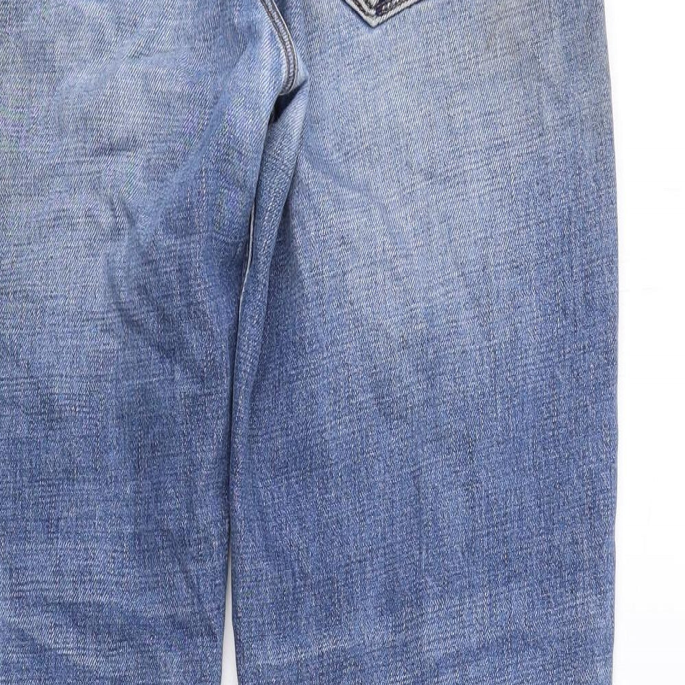 NEXT Mens Blue Cotton Straight Jeans Size 32 in L31 in Regular Button