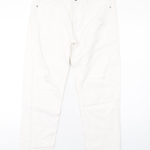D Stin Womens White Cotton Tapered Jeans Size 8 L27 in Regular Zip