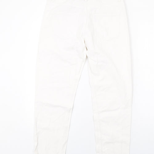 D Stin Womens White Cotton Tapered Jeans Size 8 L27 in Regular Zip