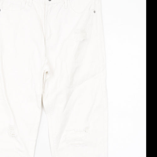 D Stin Womens White Cotton Tapered Jeans Size 8 L27 in Regular Zip
