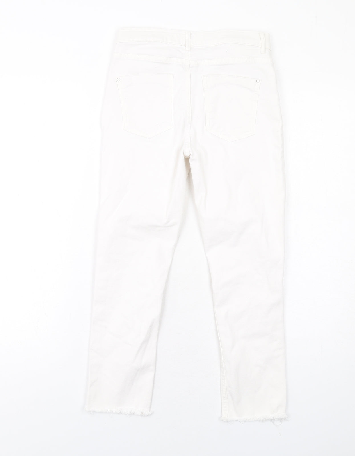 River Island Girls White Cotton Skinny Jeans Size 12 Years L23 in Regular Button