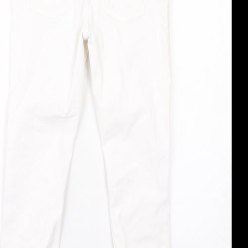 River Island Girls White Cotton Skinny Jeans Size 12 Years L23 in Regular Button