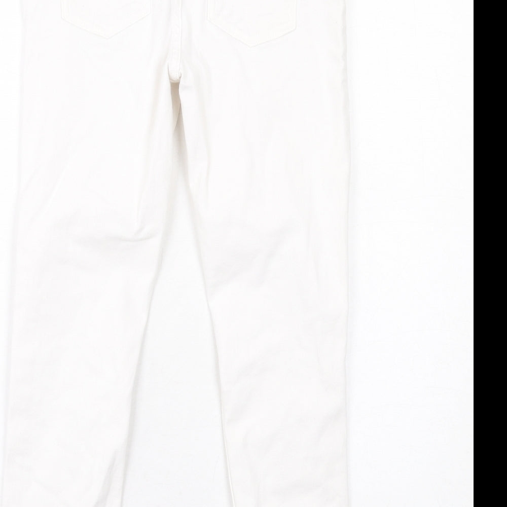 River Island Girls White Cotton Skinny Jeans Size 12 Years L23 in Regular Button