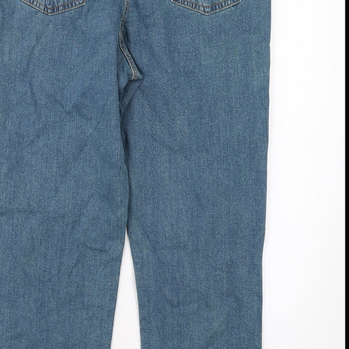 Being Casual Womens Blue Cotton Straight Jeans Size 16 L27 in Regular Zip