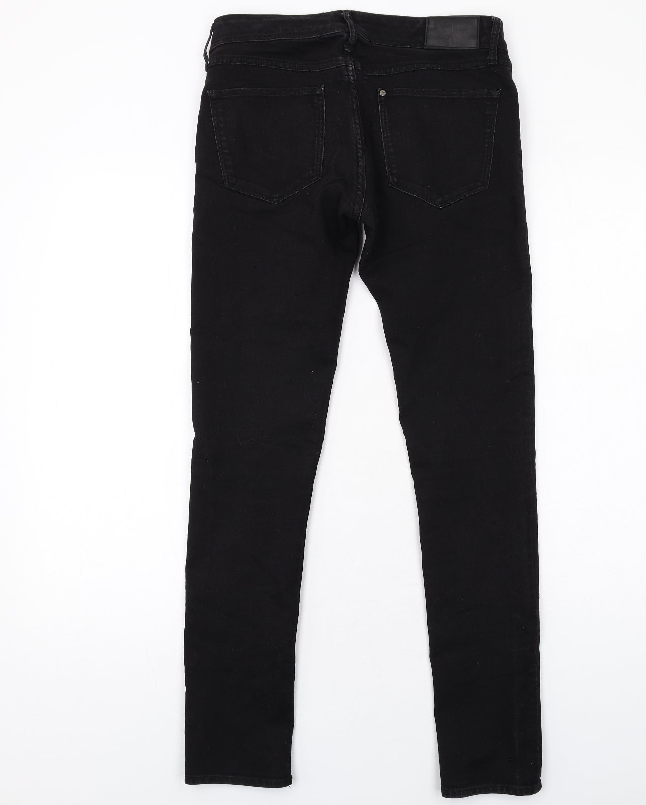 H&M Womens Black Cotton Skinny Jeans Size 8 L20 in Regular Zip