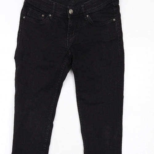 H&M Womens Black Cotton Skinny Jeans Size 8 L20 in Regular Zip